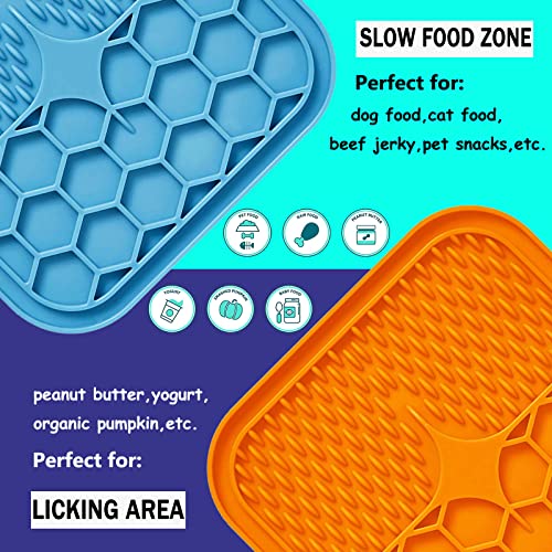 Dog Lick Mat, 3 Pcs Lick Mat for Dogs with Suction Cups for Anxiety, Peanut Butter Dog Licking Mat Slow Feeder Dispensing Treater Lick Pad for Dogs Cats Bathing Grooming