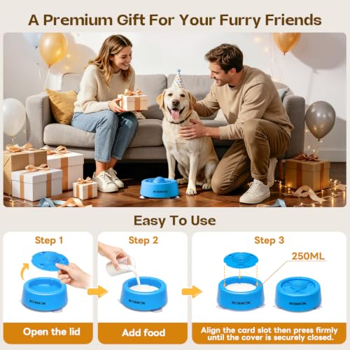 NORMON Dog Lick Bowl Slow Feeder with Rolling Ball & Suction Base
