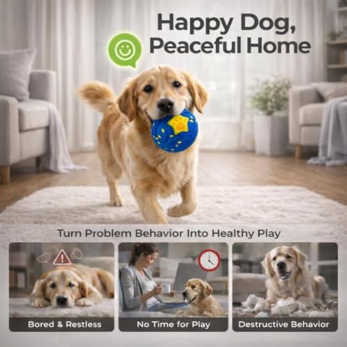 Interactive Dog Ball Toy for Medium & Large, Automatic Moving TPU - color: Pink