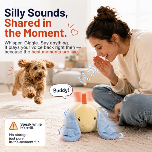 Interactive Automatic Dog Toys - Boredom-Busting Self-Moving Vibrating Plush Bunny with Voice Playback, Treat-Dispensing, Squeaky & Crinkle, Rechargeable, Safe & Washable for Puppies to Large Dogs