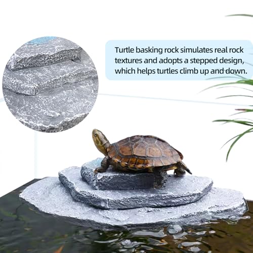 Tfwadmx Turtle Basking Platform Floating Resting Terrace Dock Stone,Grey - color: Grey：s