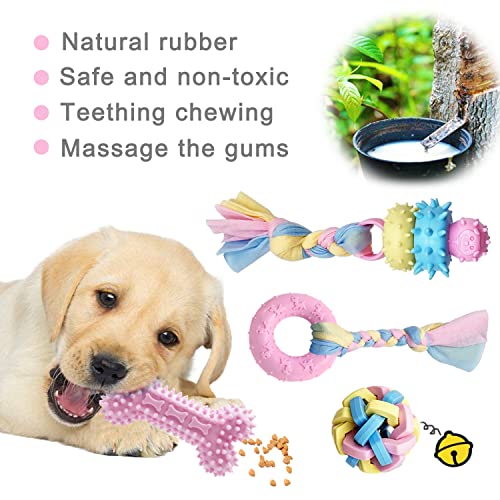 Puppy Teething Chew Toys for Small Dogs - Interactive Rope Toy, Balls, Ring, and Storage Basket (C) - style: C