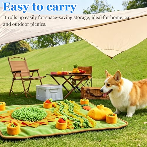 Sunflower Pet Snuffle Mat for Dogs & Cats Non-Slip Interactive Foraging Pad