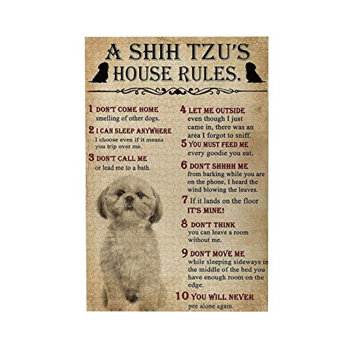 WZVZGZ A Shih Tzu House Rules for Fan Dog 500 Piece Format Jigsaw Puzzle Adults Kids - Childhood Education Wooden Cartoon Toys