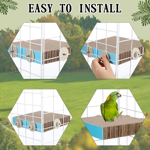 Skyygemm 3 Pcs Cardboard Bird Perch Chew Toys for Paw Grinding, Large - size: Large