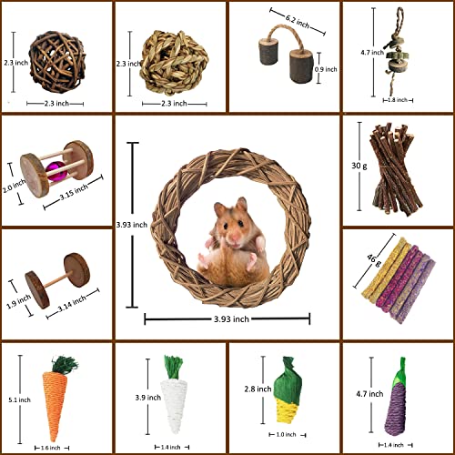 13pcs Guinea Pigs Toys, Bunny Toys for Rabbits Indoor,for Pet Rabbits, Guinea Pigs, and Chinchillas