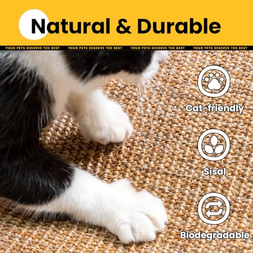 Conlun Cat Scratching Pad, 27.5x35.4in Sisal Mat Couch Protector - color: Brown, size: 1 Pack-XL (35.4'' X 27.5")