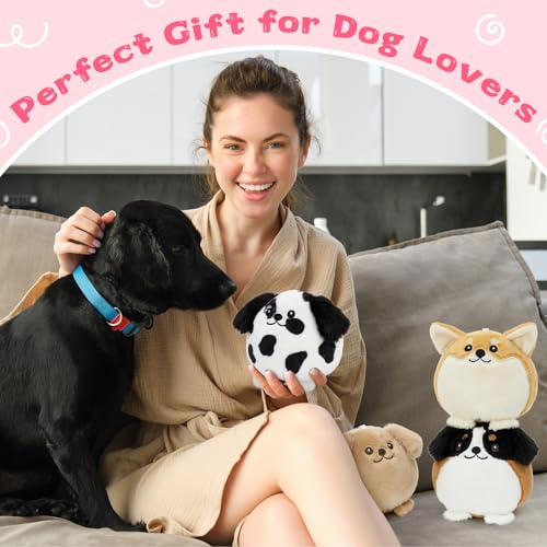 Muiteiur 6PCS Dog Plush Keychain Set, 3.94" Cute Mini Stuffed Animal Charms - style: 6 Pcs Dog Set