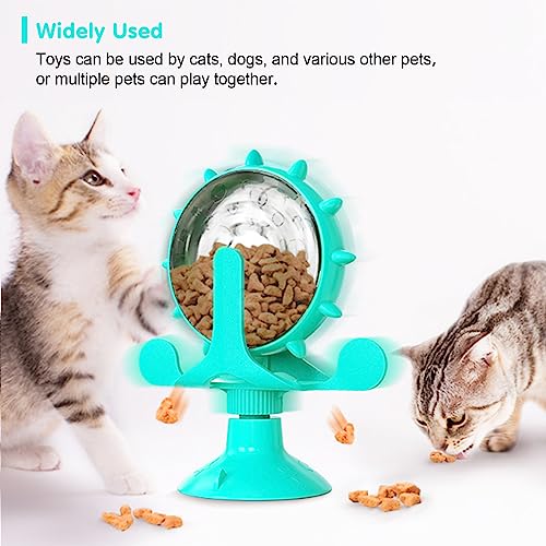 Cat Dog Treat Dispenser Toy - Cat Interactive Feeder (Lake Blue) - color: Lake Blue