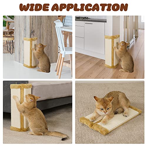 Lahas Cat Wall Corner Scratcher Furniture Protector Kittens Scratch Board Sisal Cat Scratching Pad Wall Mounted for Indoor Cats - size: 1 pc