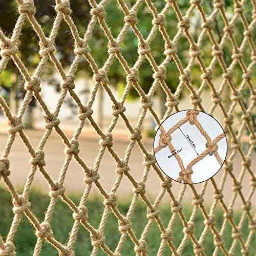 KACQIHTU Hemp Rope Net Child Safety Net Rope Fence Stairs Balcony Railings Garden Playground Safety Protection Rope Netting Climbing Net for Kids - size: 3.3X26.2ft