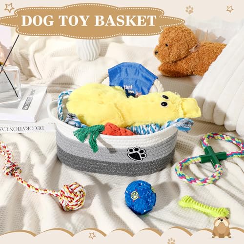 Zopeal Dog Toy Gift Basket Set for Puppy Birthday, Gray - color: Gray