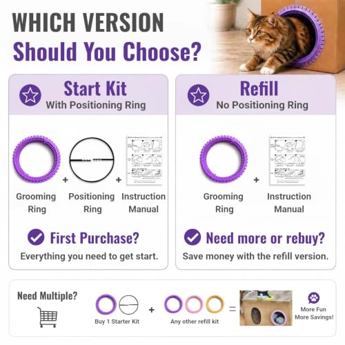 Cat Self Groomer Arch for Cardboard Boxes (Lavender | Refill) - color: Purple