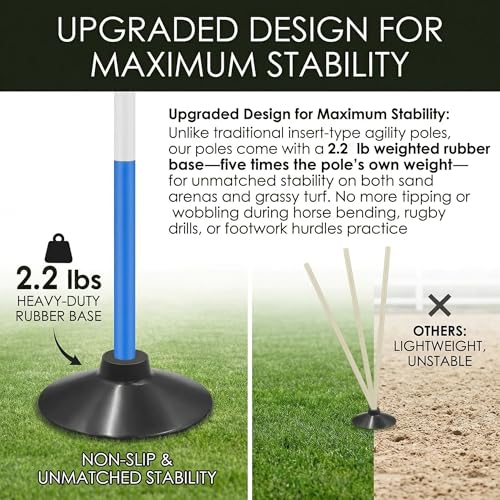 Pole Bending Set – 6ft 6-Pack Agility Training Poles for Horse,dog,soccer