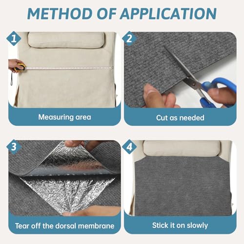 Heavy Duty Cat Scratch Mat for Couch (Dark Gray, 78.7" x 15.8") - color: Dark Gray, size: 78.7" x 15.8"