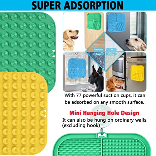 Lick Mat for Dogs, Large Dog Lick Mat with Suction Cups for Anxiety, Peanut Butter Dog Licking Mat Slow Feeder Dispensing Treater Lick Pad for Dogs Cats Grooming Bathing and Training (Green) - color: Green