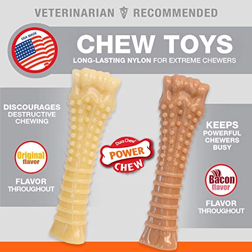 Nylabone Power Chew Textured Knuckle Bone Dog Chew Toys, X-Large, 2 Count - size: X-Large
