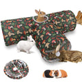 BWOGUE Bunny Tunnels & Tubes, 3-Way Collapsible Rabbit Hideout for Bunnies - color: Mushroom