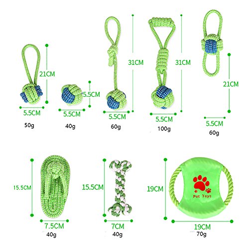 Dog Toys Flying Disc Rope Toy Chew Toys 2 Pack for Dogs Flying Discs Training Cotton Rope-Dog Toy Pack Set DT1-2P - color: Rope Flying Disc -2 Pack