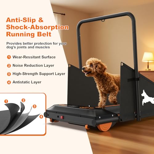 Dog Treadmill for Small and Medium Dogs, Pet Pacer Treadmill with Incline, Remote Control, 2.5HP Quiet Motor, 12 Training Programs, Cushioned Running Belt
