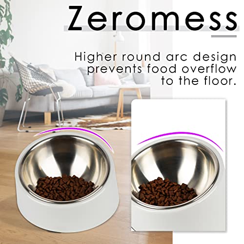 SUPERDESIGN Anti-Vomiting 15° Slanted Pet Bowl, S/0.5 Cup, Gray - color: Light Gray, size: S/0.5 Cup