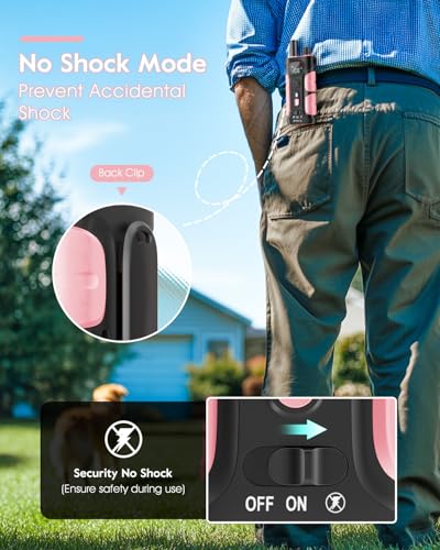 SLOPEHILL Dog Shock Collar,4200FT Dog Training Collar with Remote,Pink - color: Pink