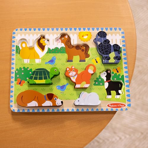 Melissa & Doug Pets Wooden Chunky Puzzle (8 pcs), Educational Screen Free Activity for Toddler, Preschoolers and Kids Ages 2+ - size: 11.95 x 8.95 x 1 inches, style: Pets