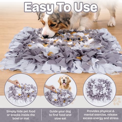 Snuffle Mat for Dogs, Square Grey - Travel Friendly Dog Sniff Mat