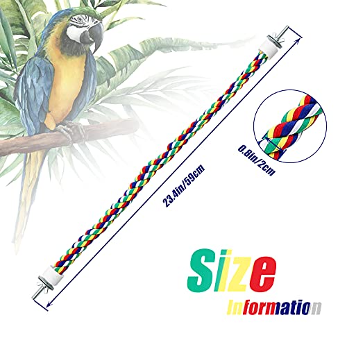 2 Pcs Bird Rope Perches Climbing Rope Bird Cage Accessories, 21.6 Inch - size: 21.6 Inch