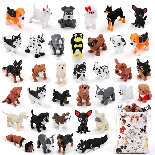 36 Pcs 3D Printed Dog, Cute Desk Pets Decor for Kids Classroom Prizes - style: 36 Pcs Dogs