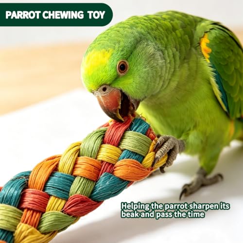 Natural Bird Toys Foraging Parrot Shredding Toys Corn Husk Chewing Toy for Cockatiel Lovebird Parakeet Budgie Small-Medium Birds (24 Pieces) Toys