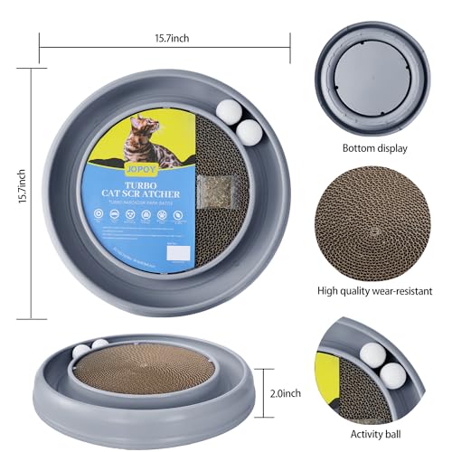 Cat Scratcher Toy Ball Track (Gray) - color: Gray