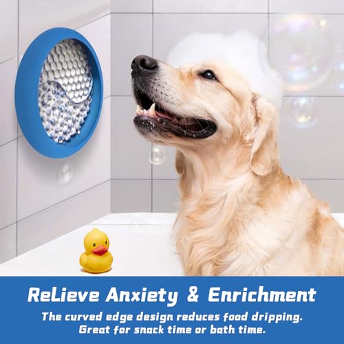 Dog Lick Bowl, Non-Slip Lick Mat Slow Feeder for Dogs & Cats - color: Dark Blue, size: Small