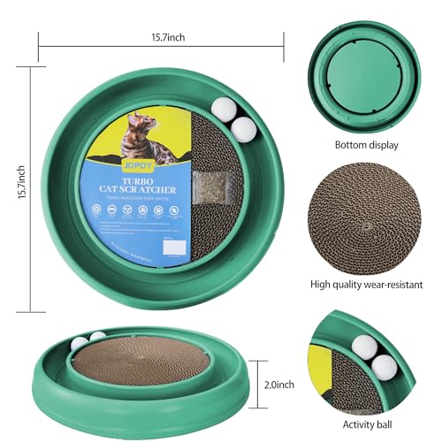 Cat Scratcher Toy Ball Track (Green) - color: Green