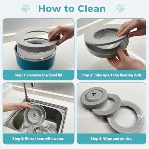 Stainless Steel Dog Water Bowls, No Spill Water Bowls for Dogs, Lakeblue - color: LakeBlue