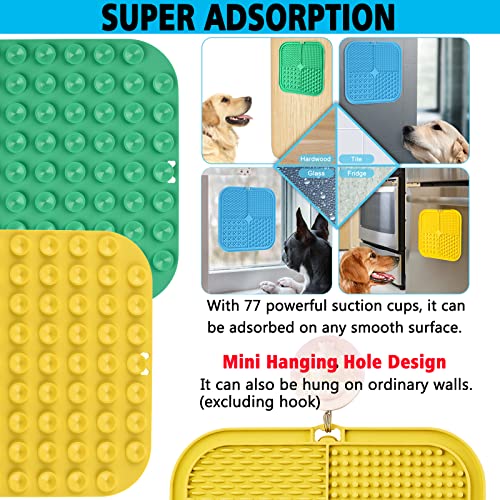 Lick Mat for Dogs, Large Dog Lick Mat with Suction Cups for Anxiety, Peanut Butter Dog Licking Mat Slow Feeder Dispensing Treater Lick Pad for Dogs Cats Grooming Bathing and Training(Yellow) - color: Yellow