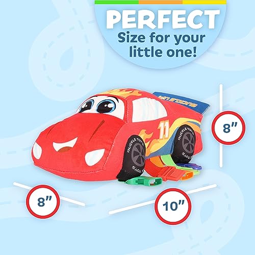 Buckle Toys, Bullet Racecar Plush Learning Toy, Develop Fine Motor Skills - size: Small