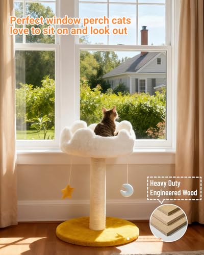 Happi N Pets Cloud Cat Tree, Cat Scratching Post with Soft Bed for Kitten - size: 22" with Scratching Post