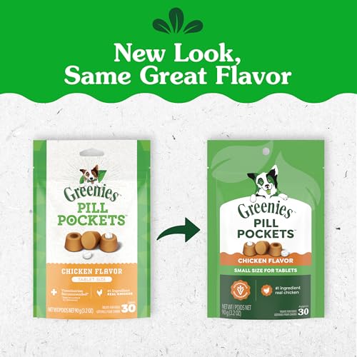 Greenies Pill Pockets Small Dog Treats, Chicken Flavor, 3.2 oz - size: 30 Count (Pack of 1)