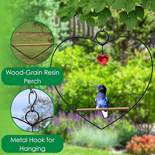 Songbird Essentials Tweet Heart Hummingbird Swing - Black - Wooden Dowel - color: Black