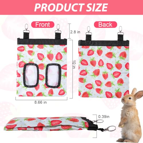 DZWLKJ Guinea Pig Hay Feeder, 2 Pack, 10 x 8 x 0.4 Inches, Stainless Steel, Rabbit Hay Bag, 600D Oxford for Small Pets,Chinchilla,Hamsters - size: S -10"x 8"x 0.4"