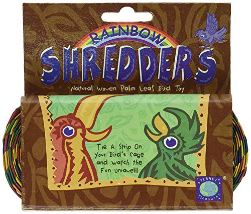 Planet Pleasures Rainbow Shredders Straight Ribbon Bird Toy, 30' L by 1" W - size: Rainbow Small, style: Straight
