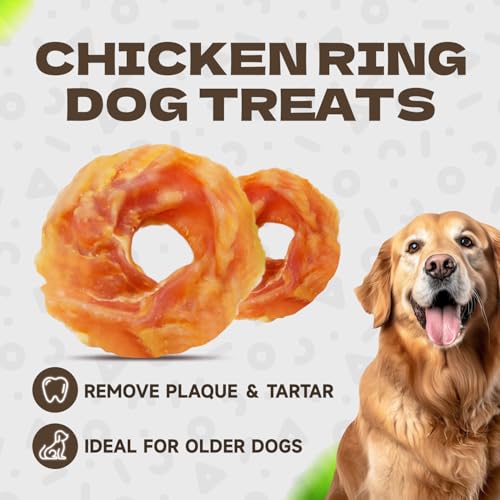 Chicken Rings Dog Treats, Natural Chicken Breast Jerky 10.58oz/300g