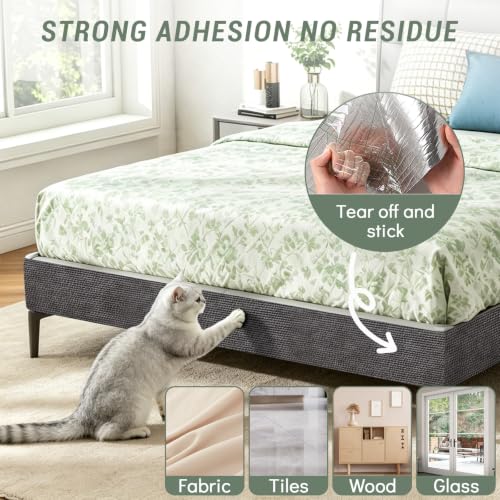 SEPAZON Cat Scratching Carpet Mat, Self-Adhesive Couch Furniture Protector - color: DarkGrey, size: 78.7x15.8Inch