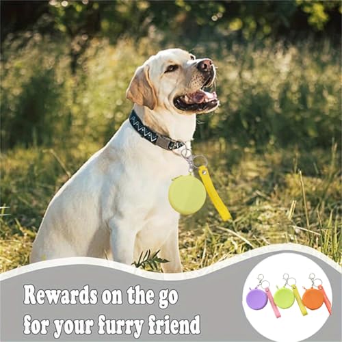 Reusable Silicone Dog Treat Pouch, 3-Pack Leakproof Training Bag with Zipper & Clip for Leash,Moisture-Proof,Easy to Clean, Portable Snack Pouches for Dogs and Cats, BPA-Free
