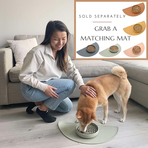 Slow Feeder Dog Bowl - Silicone Dog Bowl, Medium, 7.5" x 1.5" - Sage - color: Sage - Sunset Design, size: Medium (7.5” Across x 1.5” Tall)