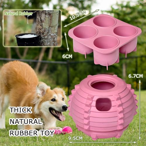 XHX Long-Lasting Interactive Dog Toy Safe for Medium and Large Dogs 25-75 lbs(Pink, Medium) - color: Pink, size: Medium