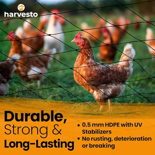 Harvesto Heavy Duty Bird Netting for Chicken Coops & Runs | Tree & Garden Netting Mesh 1-1/2" | Keep Hawks, Birds & Predators Away | Bird Netting for Blueberry Bushes, Vegetables & Fruit (25' x 50’) - size: 25' x 50' - 1.5"