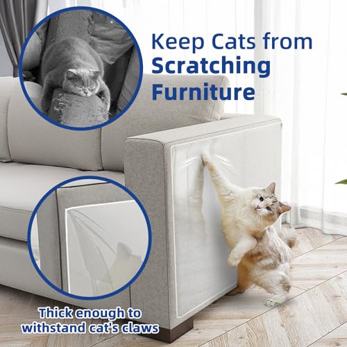 TOOSOFt Anti Cat Scratch Furniture Protector Clear Vinyl 196.9"x16.5" - size: 196.9"x16.5"