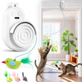 Interactive Cat Toys for Indoor Cats - Automatic Flying Bird for Enrichment - color: White